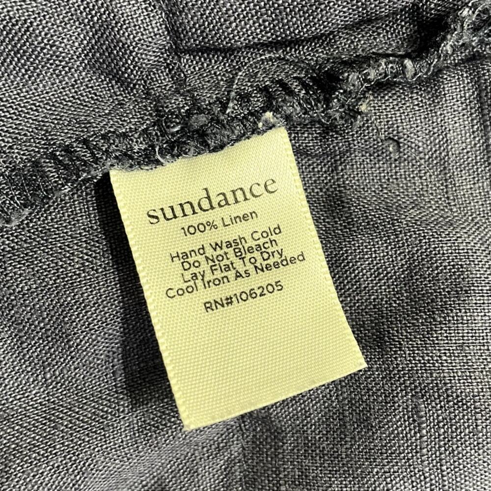 Sundance Linen Pintucked Short Sleeve Shift Dress Blue Sz Large Coastal Cottage - Picture 10 of 10